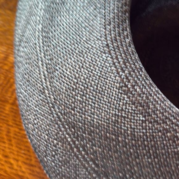 Vintage Black Fine Weave Wide Brim Straw Hat Sunflower Women’s Size Medium - Picture 13 of 13